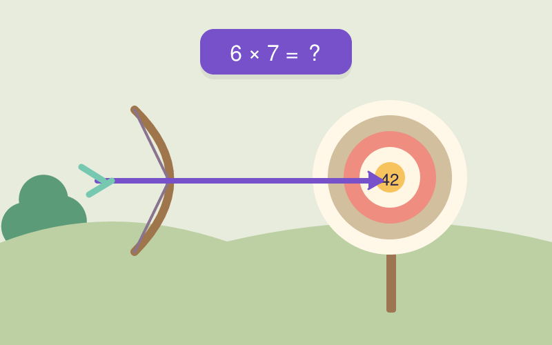 Archery Multiplication game cover illustration