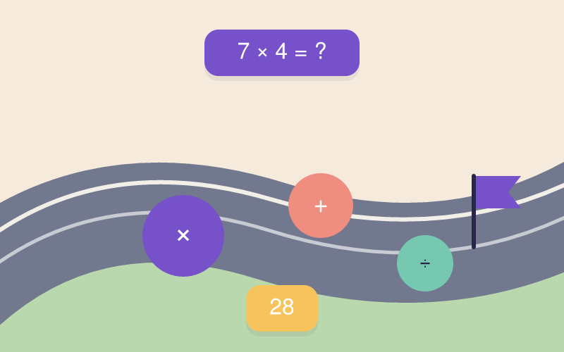 Times Table Rally game cover illustration